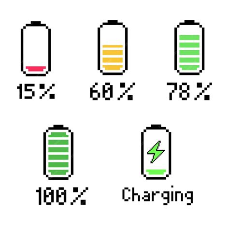 красочные индикаторы заряда батареи